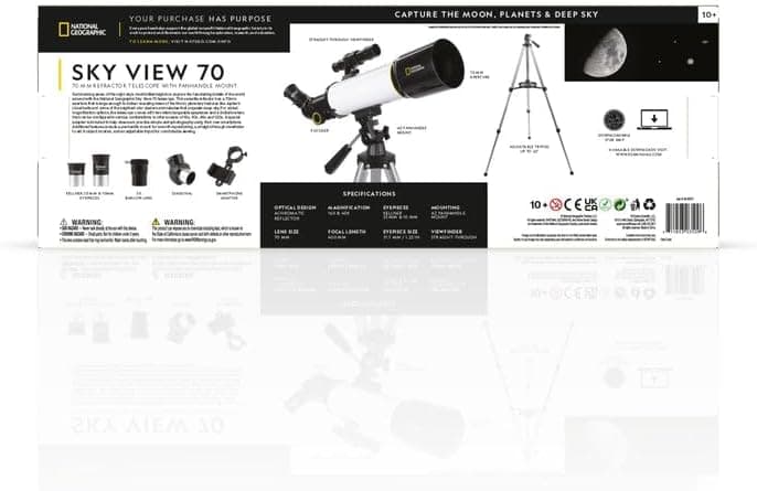 National Geographic Sky View 70mm Refractor Telescope with Panhandle Mount for A 4