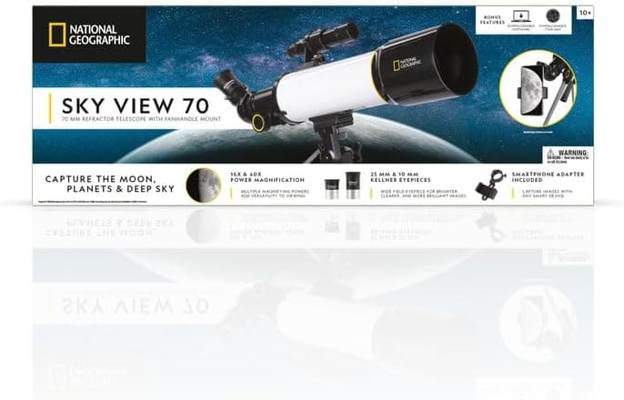 National Geographic Sky View 70mm Refractor Telescope with Panhandle Mount for A 3