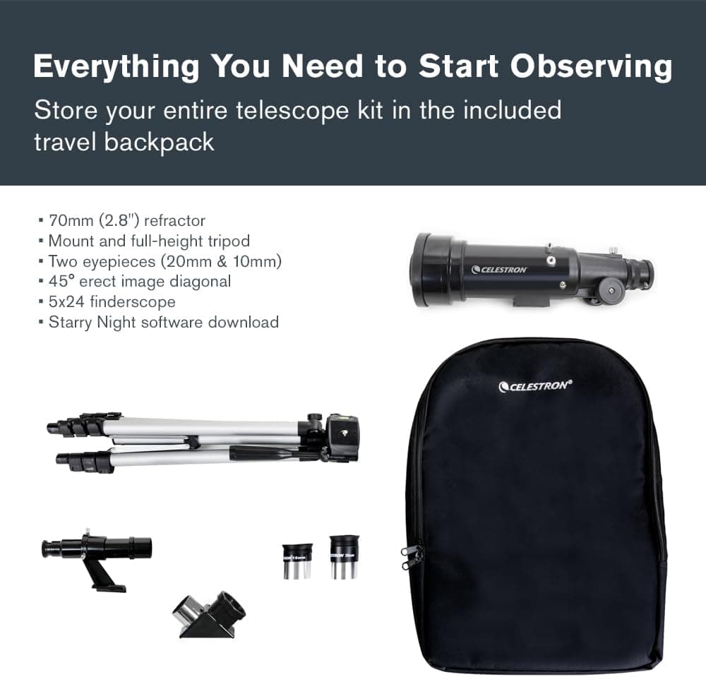 Celestron Travel Scope 70 Portable Refractor Telescope – 70mm Aperture 5