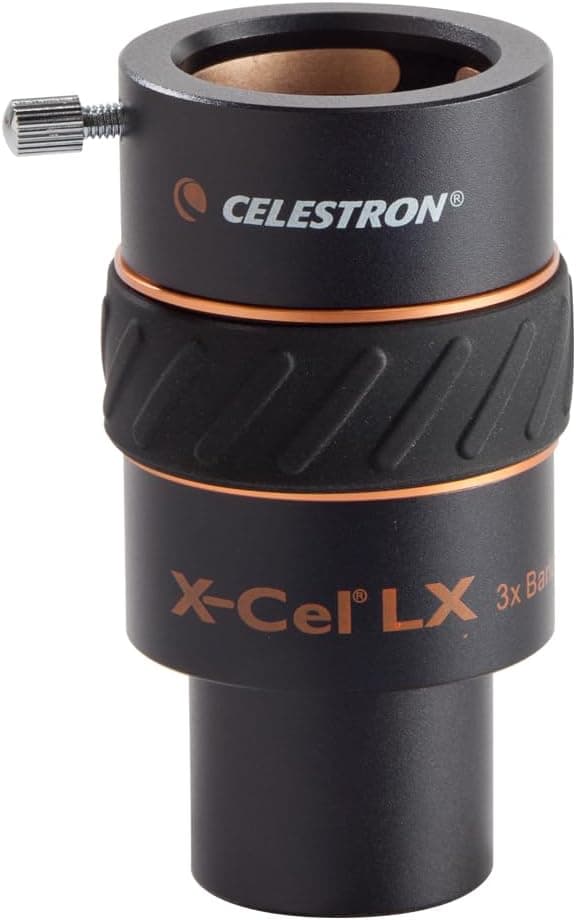 Celestron 1.25 Inch X-Cel LX 3X Barlow Lens, Black 1