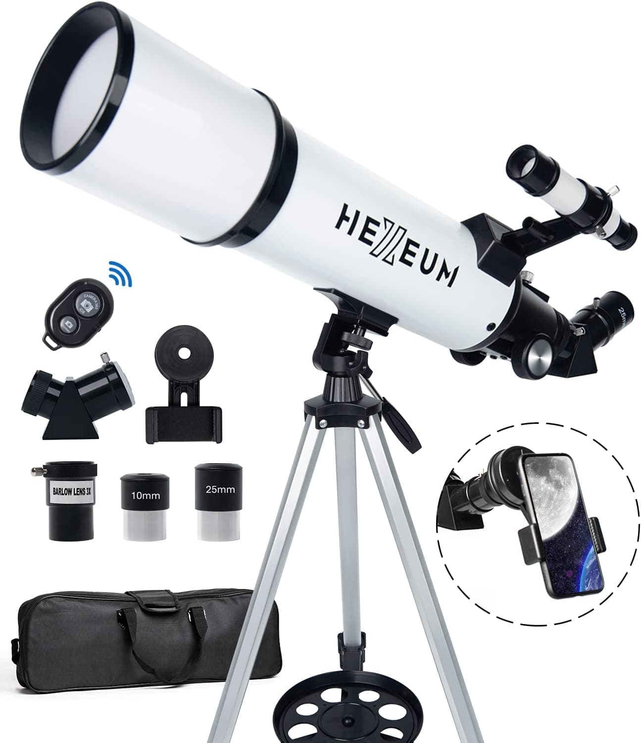 Telescope 80mm Aperture 600mm - Astronomical Portable Refracting Telescope Fully 1