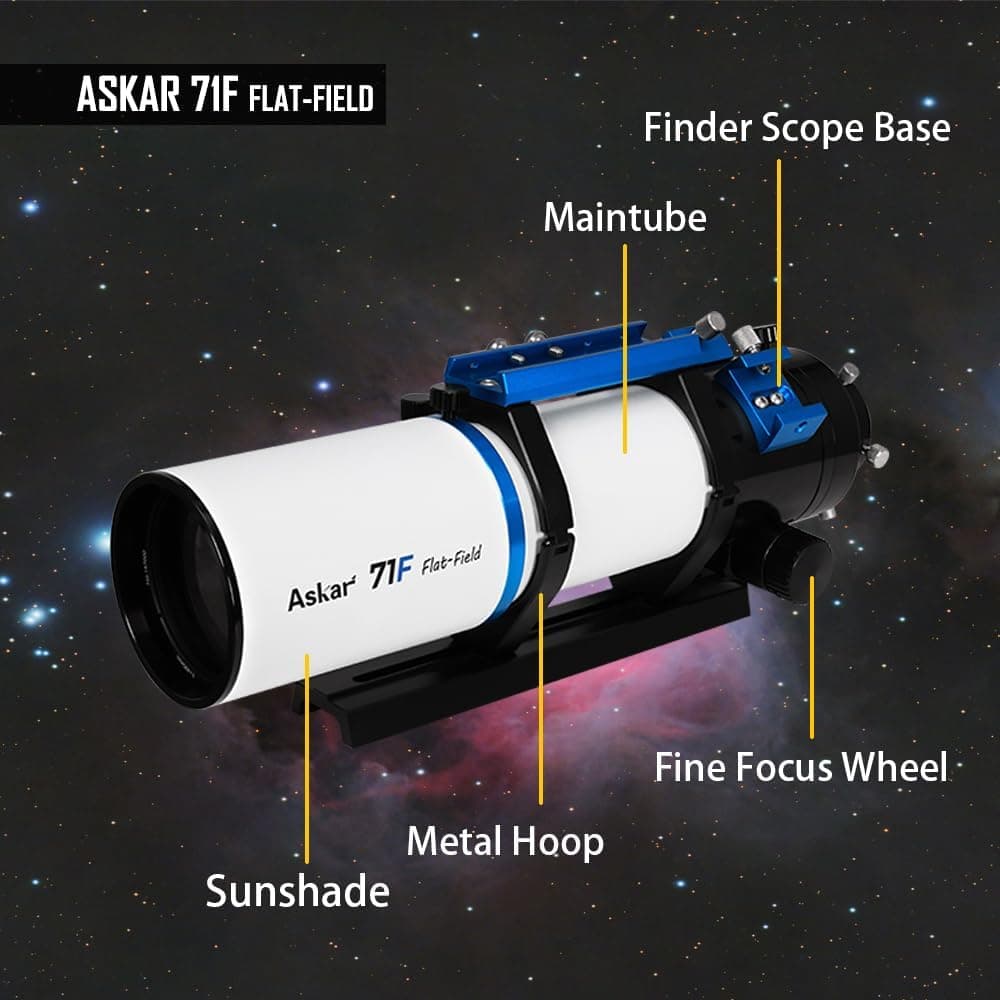 Askar 71F Flat-Field Telescope, 71mm Aperture F6.9 ED Glass Refractor OTA 3