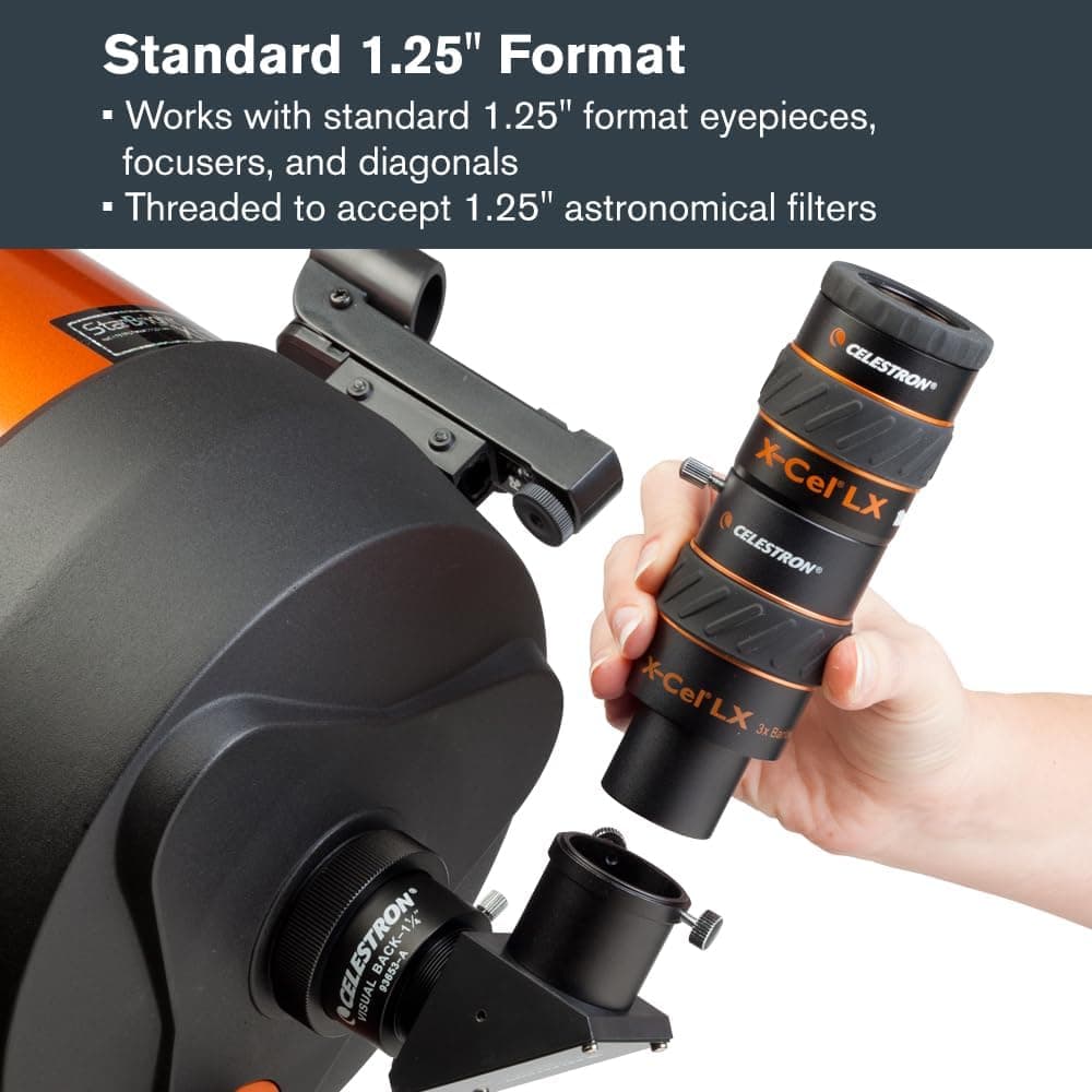 Celestron 1.25 Inch X-Cel LX 3X Barlow Lens, Black 5