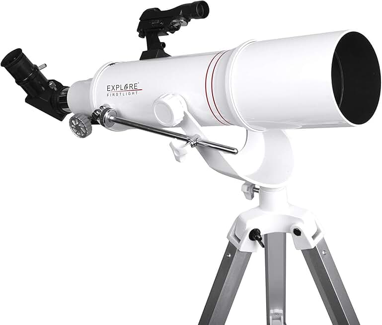 Explore Scientific FirstLight AR90mm White Tube Refractor Telescope with Alt/AZ