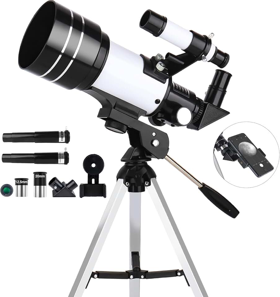 Telescope for Adults & Kids, 70mm Aperture 300mm Refractor Telescope