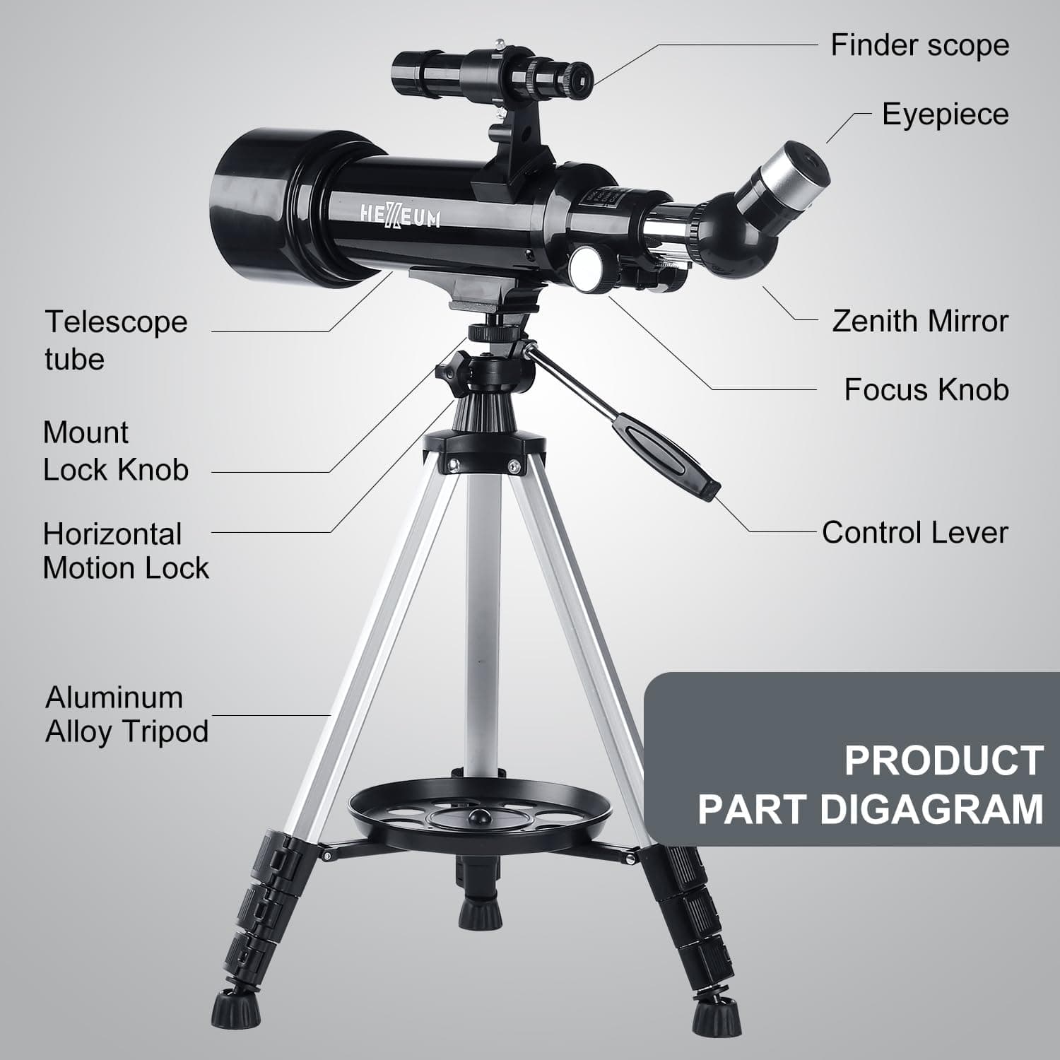 Telescope 70mm Aperture 500mm - for Kids & Adults Astronomical refracting Portab 4