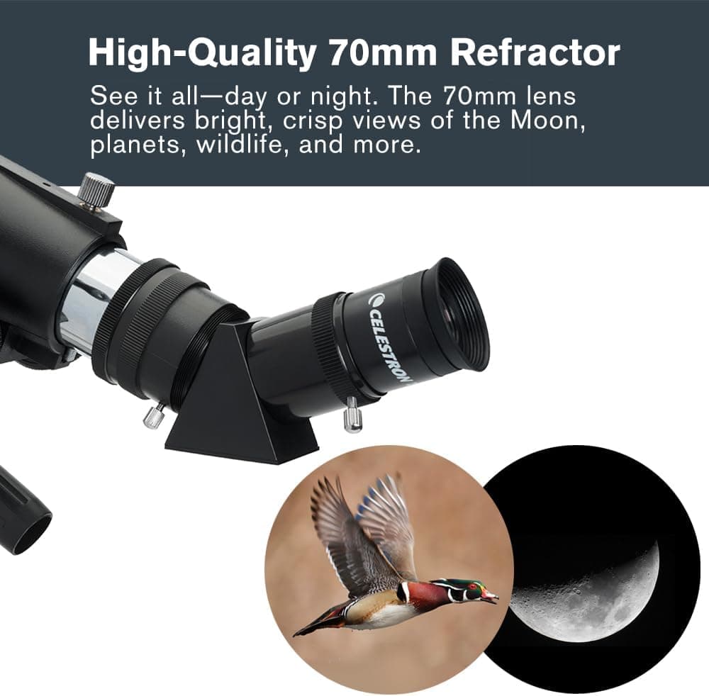 Celestron Travel Scope 70 Portable Refractor Telescope – 70mm Aperture 7