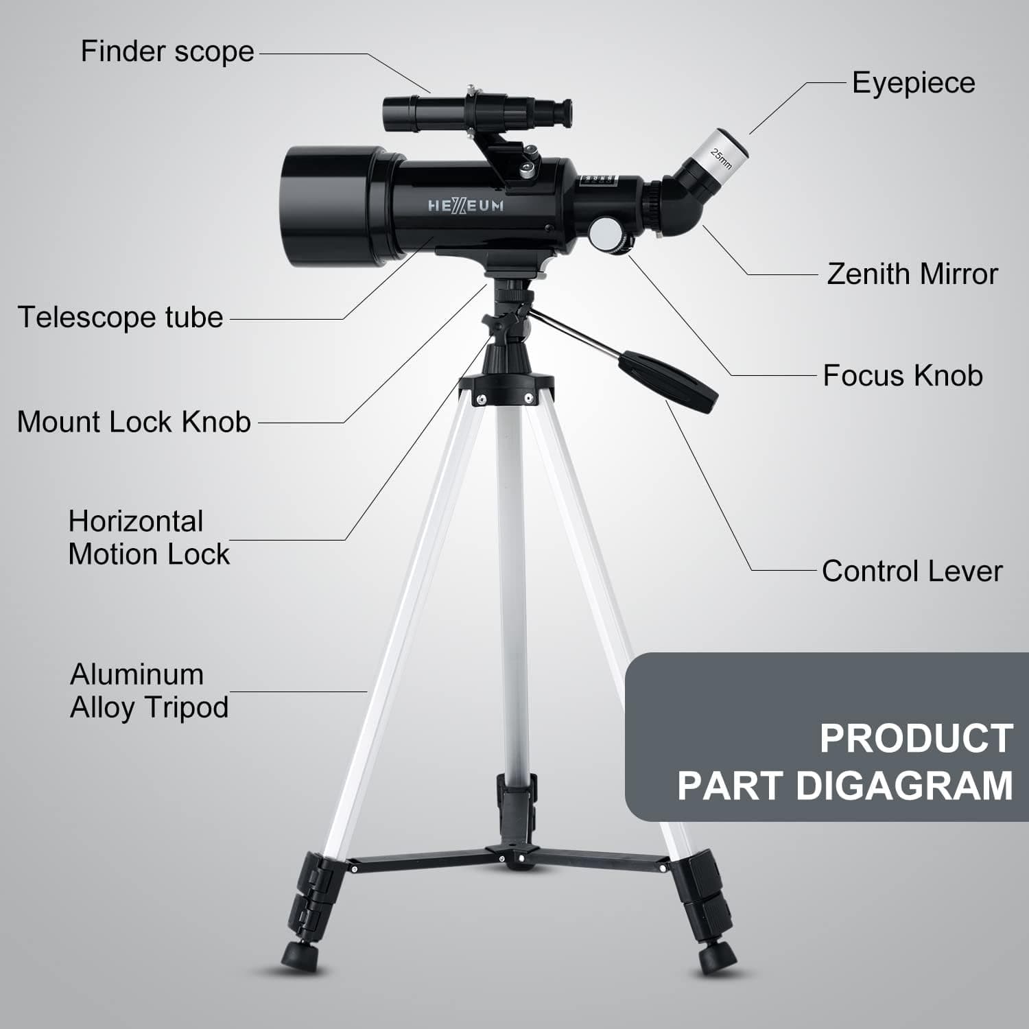 Telescope 70mm Aperture 500mm - for Kids & Adults Astronomical refracting Portab 4