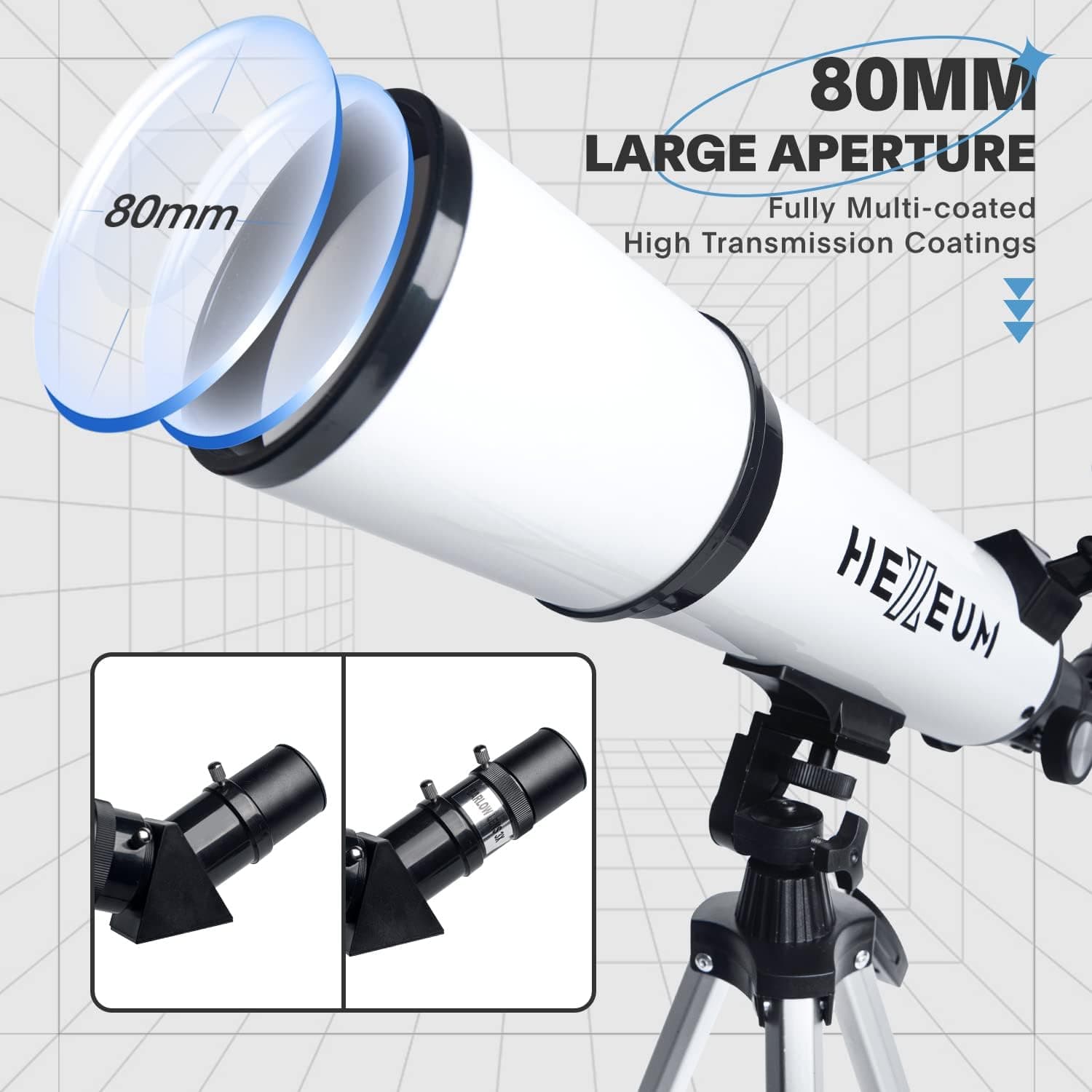 Telescope 80mm Aperture 600mm - Astronomical Portable Refracting Telescope Fully 2