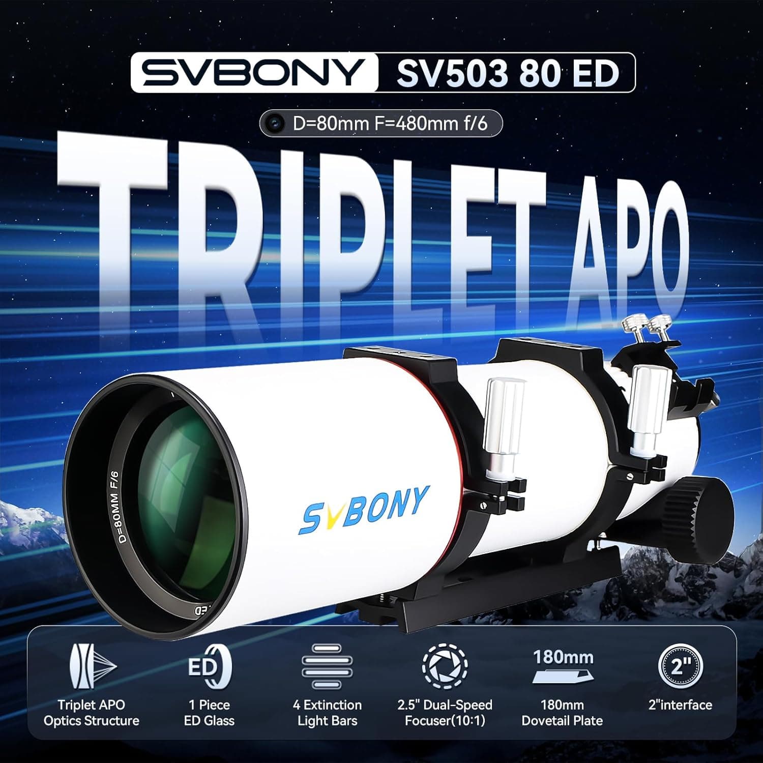 SVBONY SV550 80mm APO Triplet 2