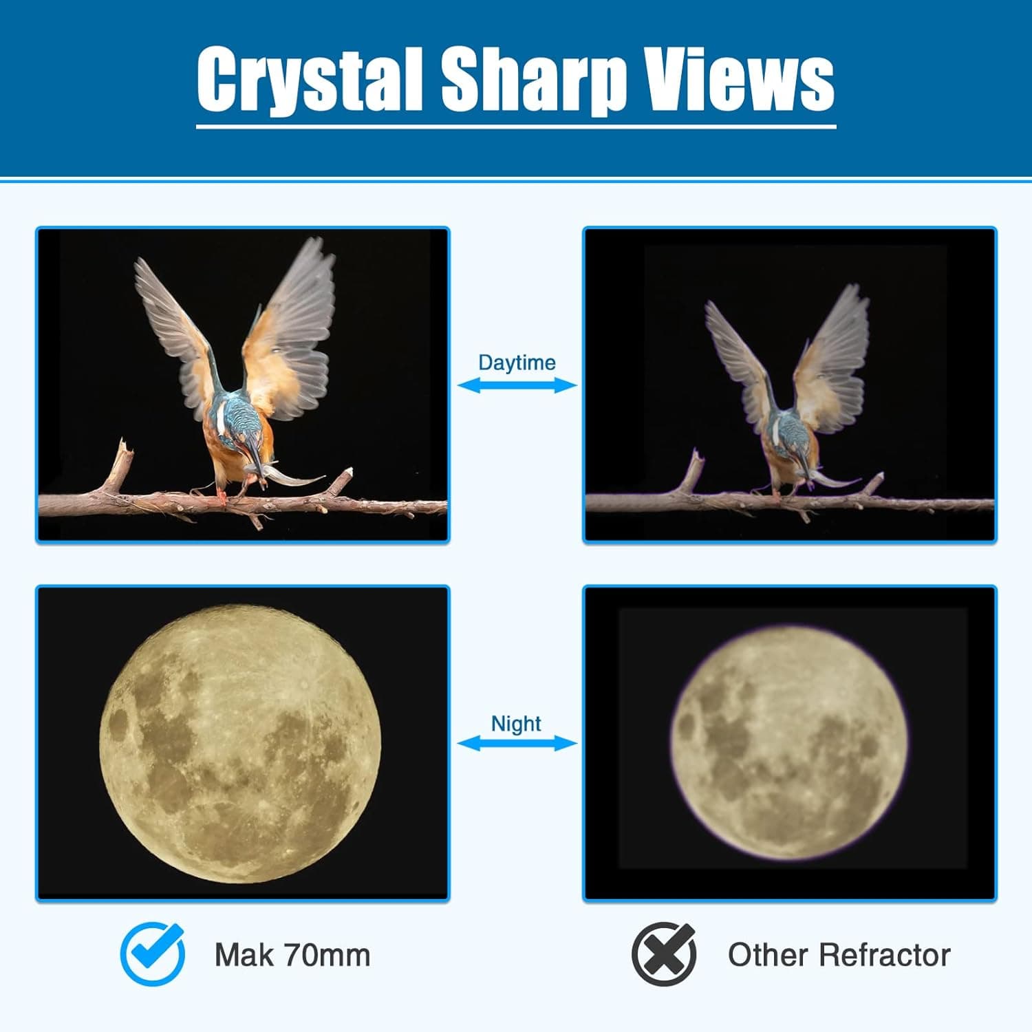 Maksutov-Cassegrain Telescope, Mak70 Telescopes for Adults Kids 1000mm Focal Len 6