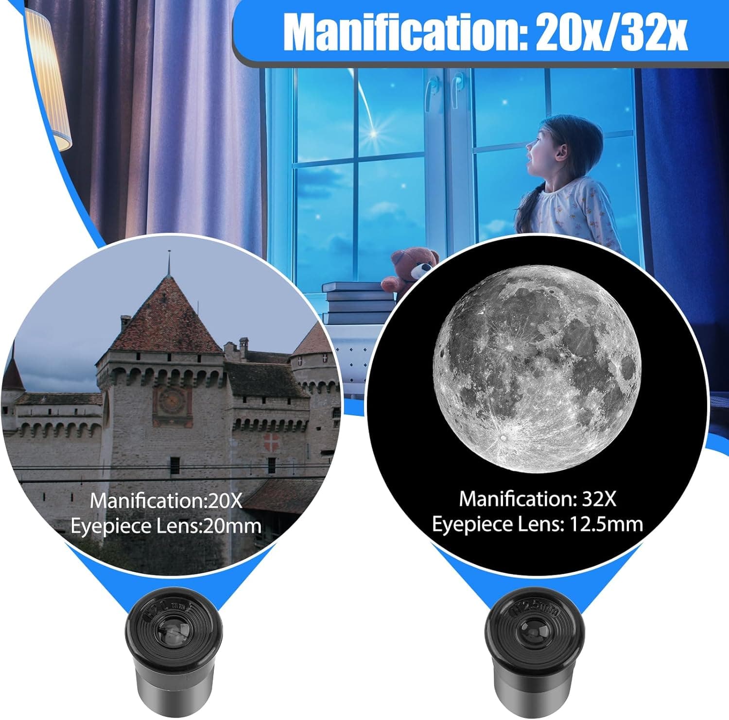 Telescope for Kids & Beginners 40mm Aperture 400mm AZ Mount Astronomical Refract 2