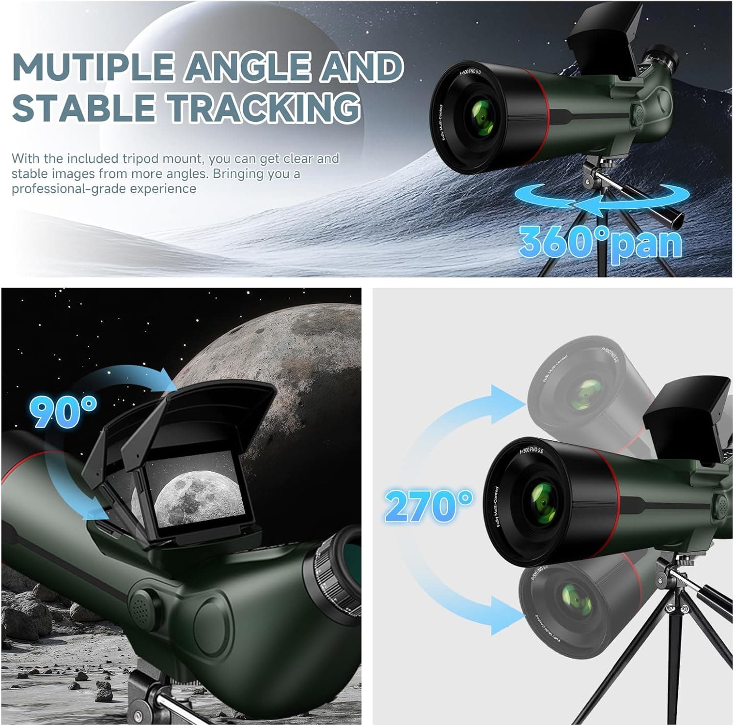 Smart Telescope, Professional Refractor Auto-focus Portable Digital Electronic T 7