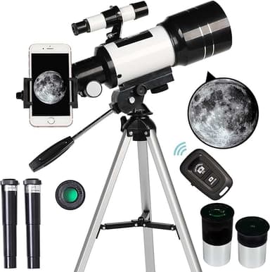 Telescope for Adults & Kids, 70mm Aperture Refractor (15X-150X) Portable Travel
