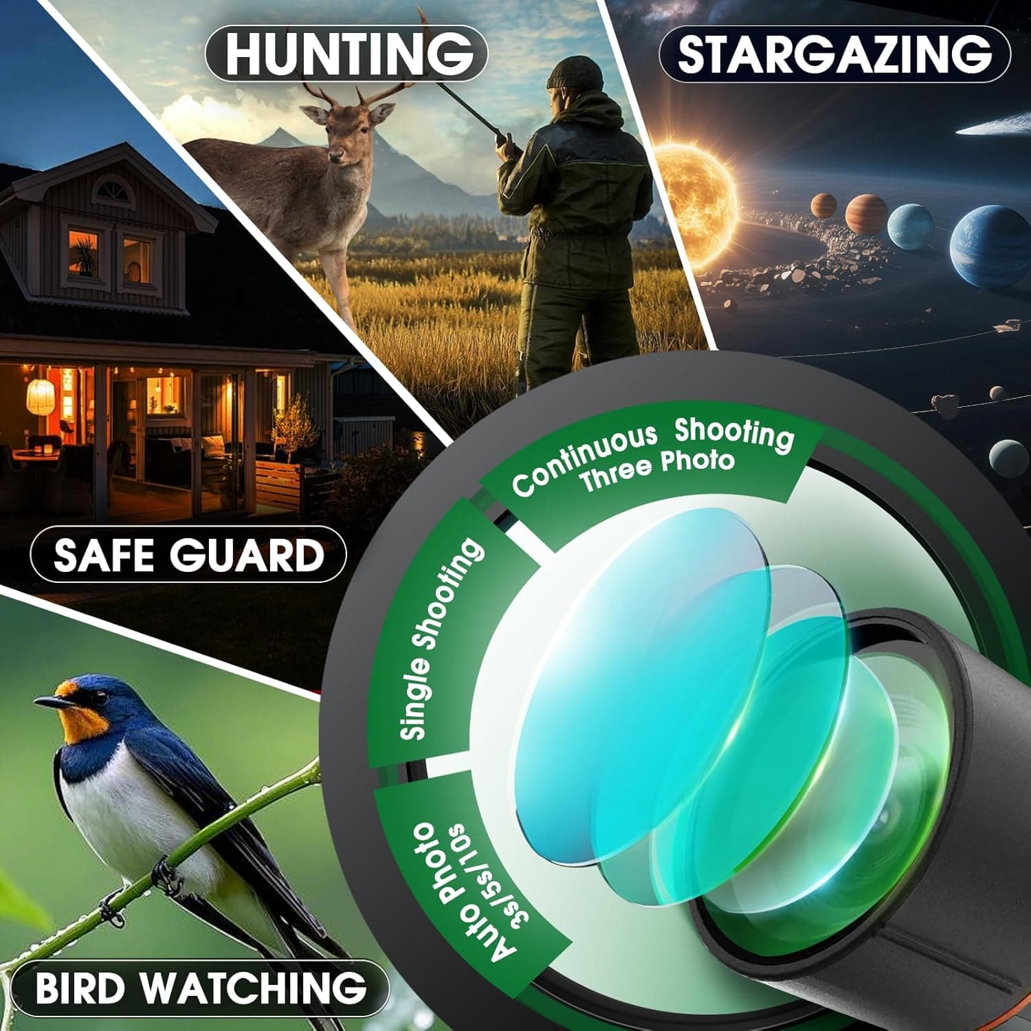 Digital Spotting Scope with Screen Portable Auto-Focus Electronic 4K Smart Teles 6