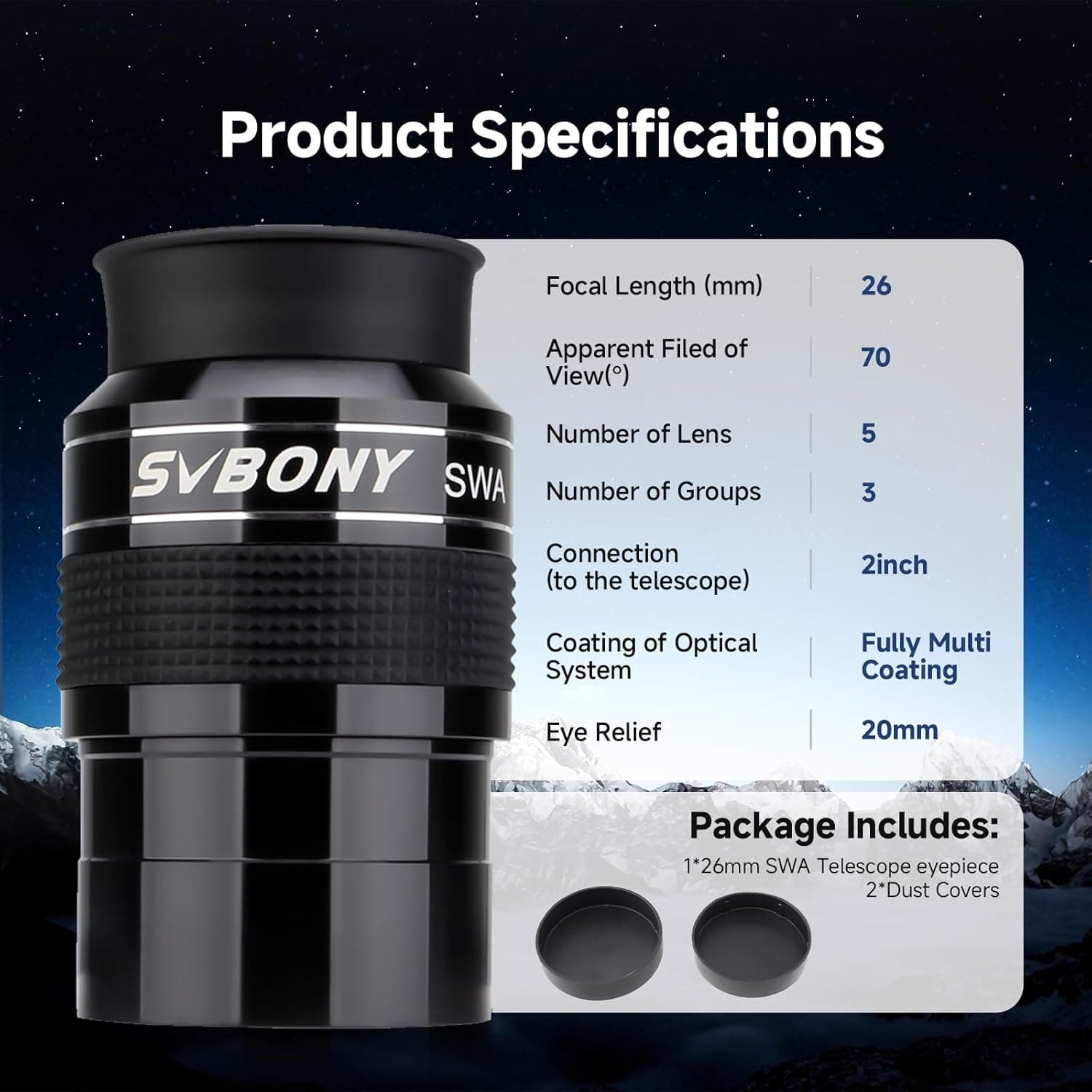 SVBONY SV154 70° 26mm 9