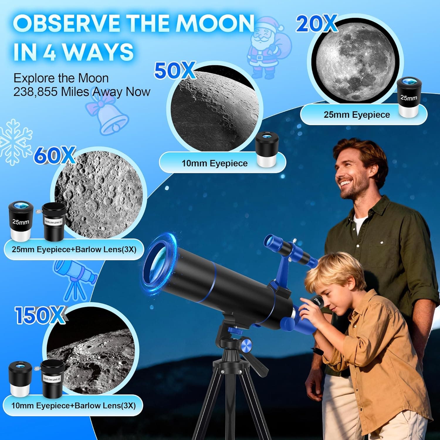 Hawkko Telescope for Adults & Kids Beginners 4