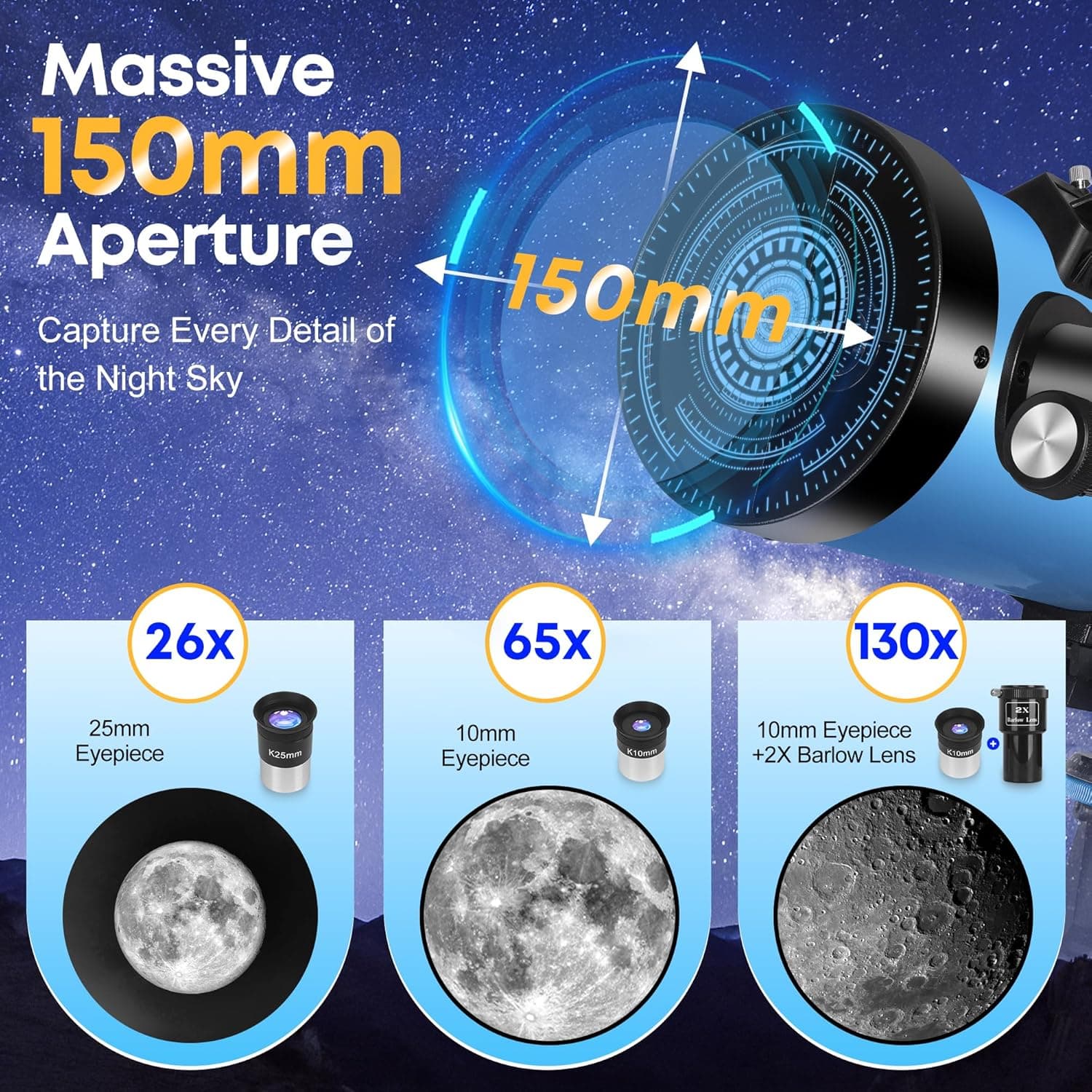 Telescope150EQ for Adults High Powered 2