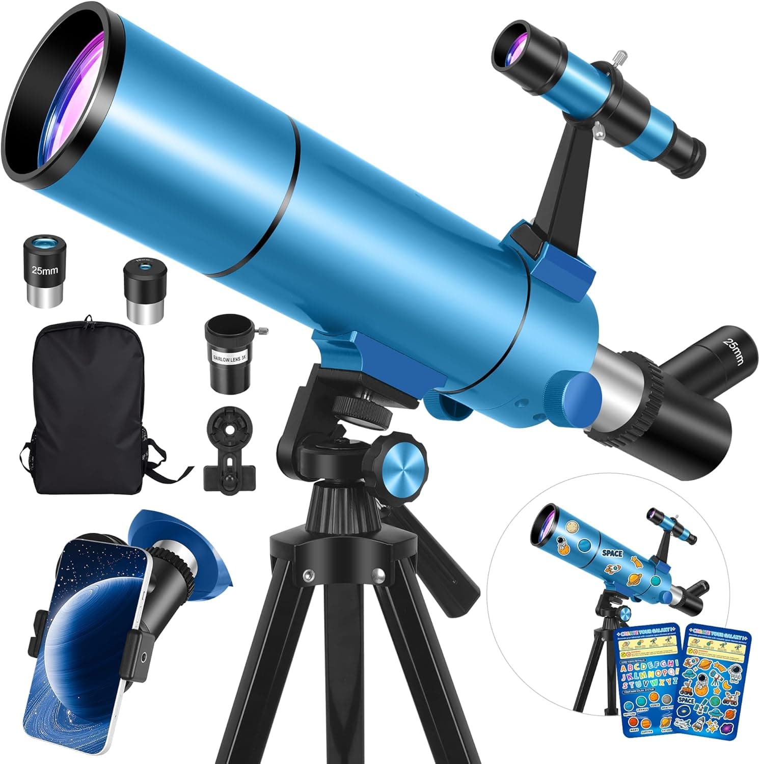 Telescope for Adults & Kids, 80mm Aperture 500mm (20X-150X) Professional Refract 1
