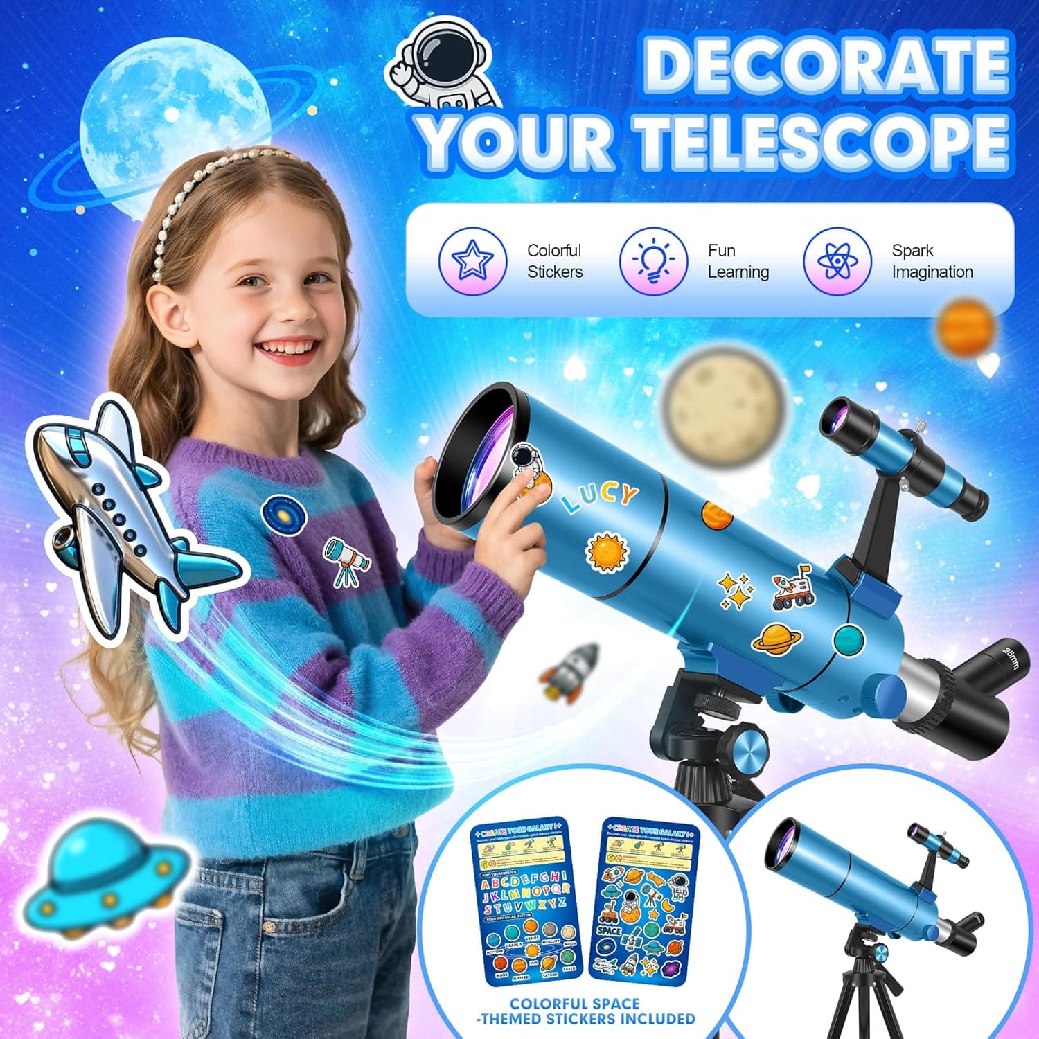 Telescope for Adults & Kids, 80mm Aperture 500mm (20X-150X) Professional Refract 4