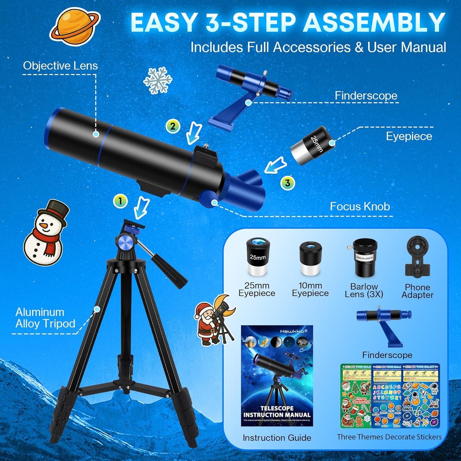 Hawkko Telescope for Adults & Kids Beginners 5