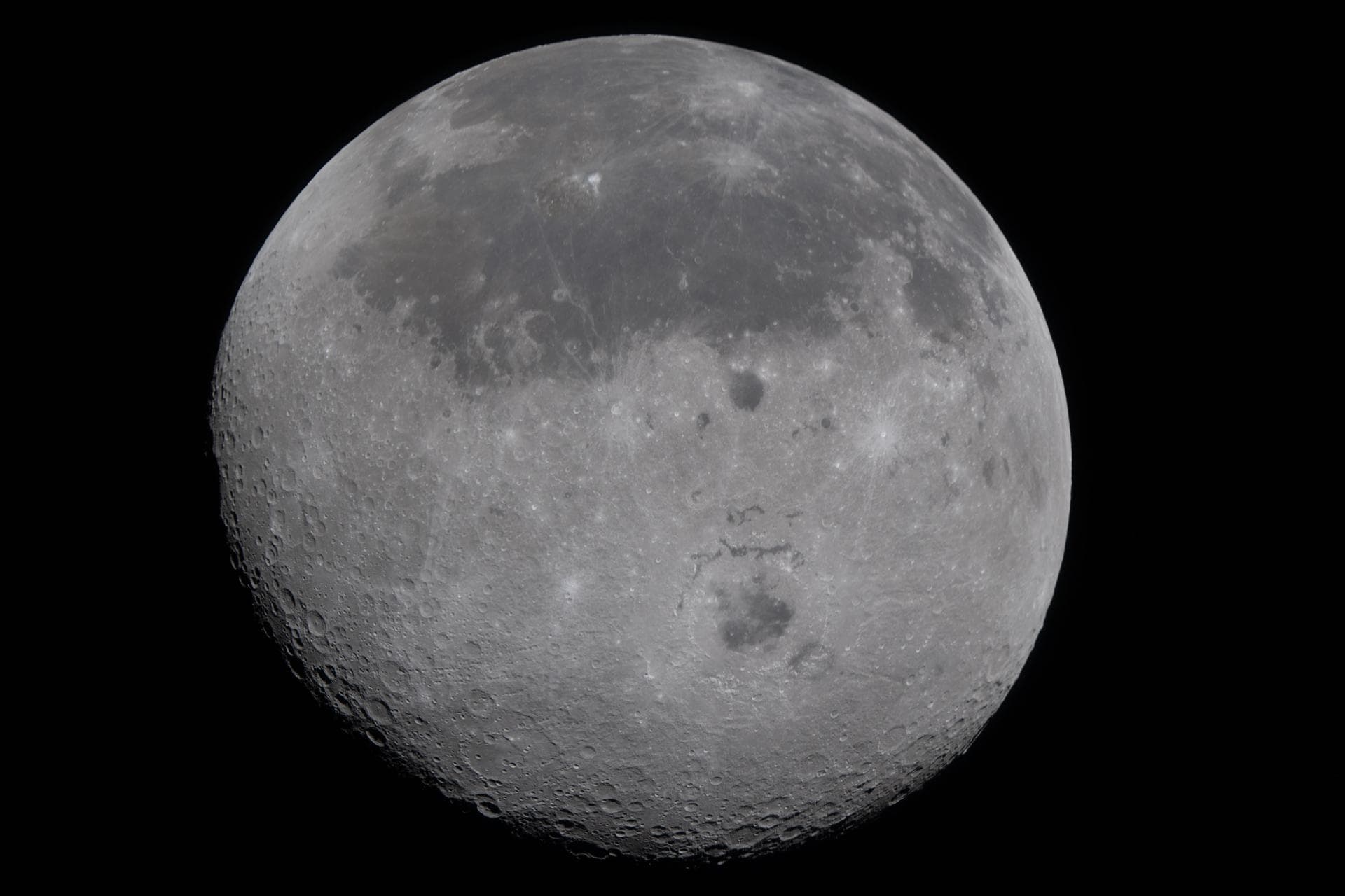 The Moon's near side as photographed from the Orion spacecraft during the Artemis II flyby