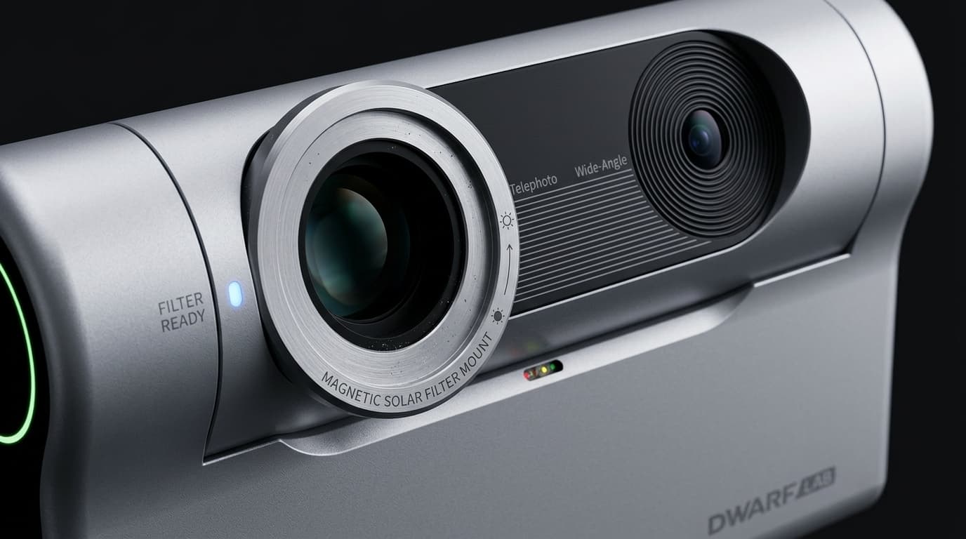 Close-up of the DWARFLAB DWARF 3 dual-lens system
